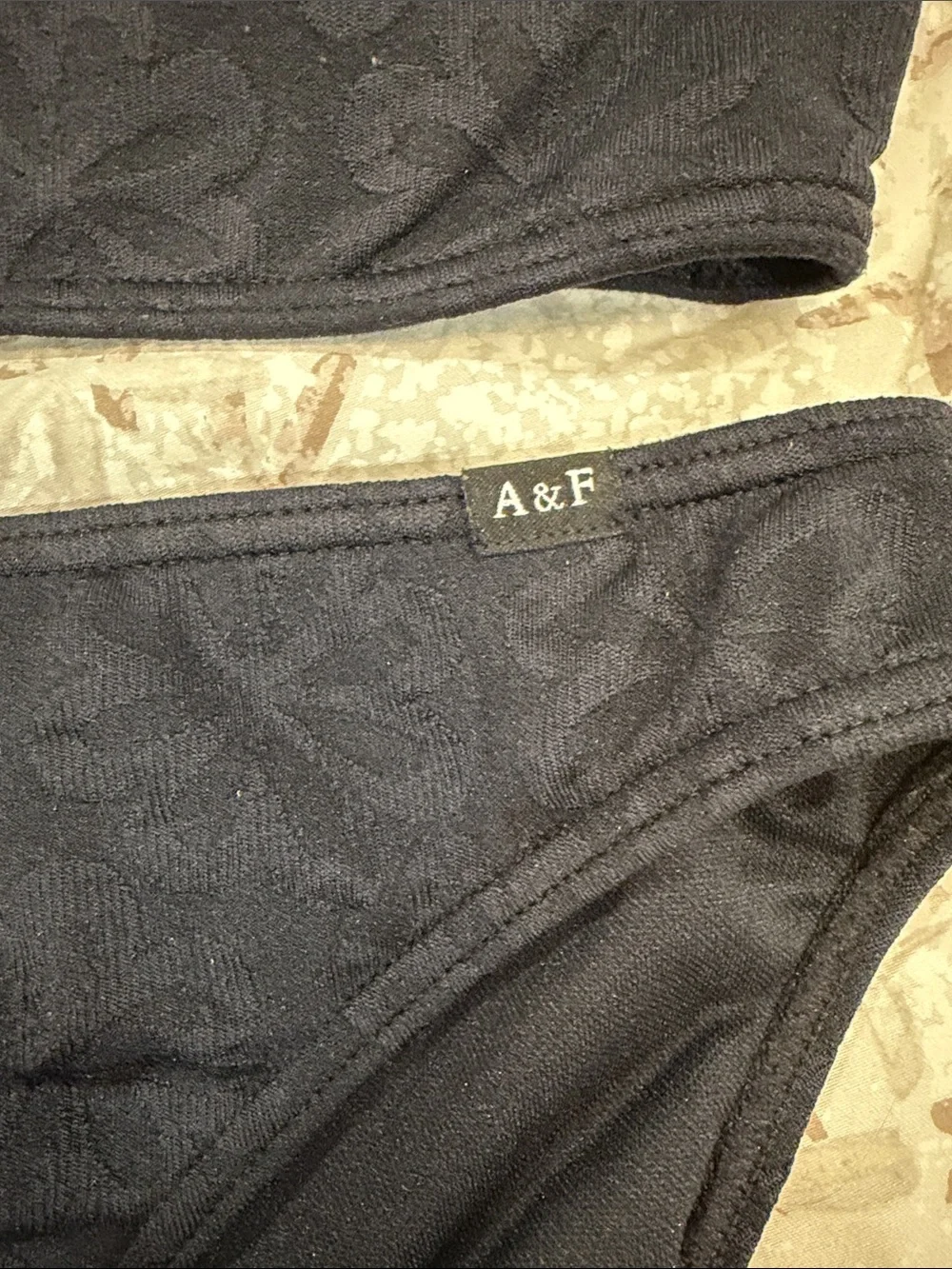 abercrombie kids Black One-Shoulder Floral Bikini Set